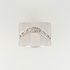 Wide Band Ring in White Gold Filled with Gemstones