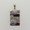 Rectangle Pendant in White Gold Filled with Gemstones