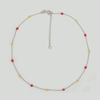 Necklace in White Gold Filled with Beads
