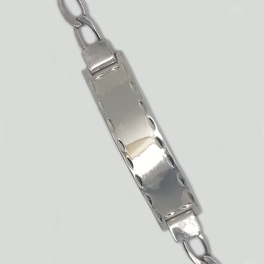 Tag Bracelet in White Gold Filled