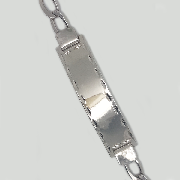 Tag Bracelet in White Gold Filled