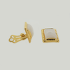Square Stud Earrings in Yellow Gold Filled with Gemstone
