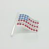 USA Flag Pin in Silver Filled with Gemstones