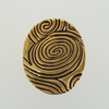 Ring in Aged Yellow Gold Filled Oval Top Caved