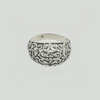 Filigree Bombe Top Ring in Aged Silver