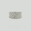 Quadruple Ring in White Gold Filled with Clear Gemstones