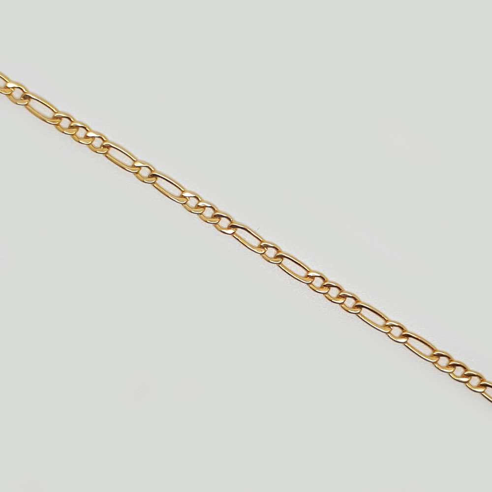 Figaro Chain Bracelet in Yellow Gold Filled