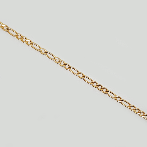 Figaro Chain Bracelet in Yellow Gold Filled