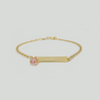 Bracelet in Yellow Gold Filled with Rectangle Plaque & Gemstone
