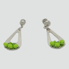 Dangle Earrings in Stainless Steel with Green Beads