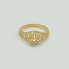 Triangle Top Ring in Yellow Gold Filled with Clear Gemstones