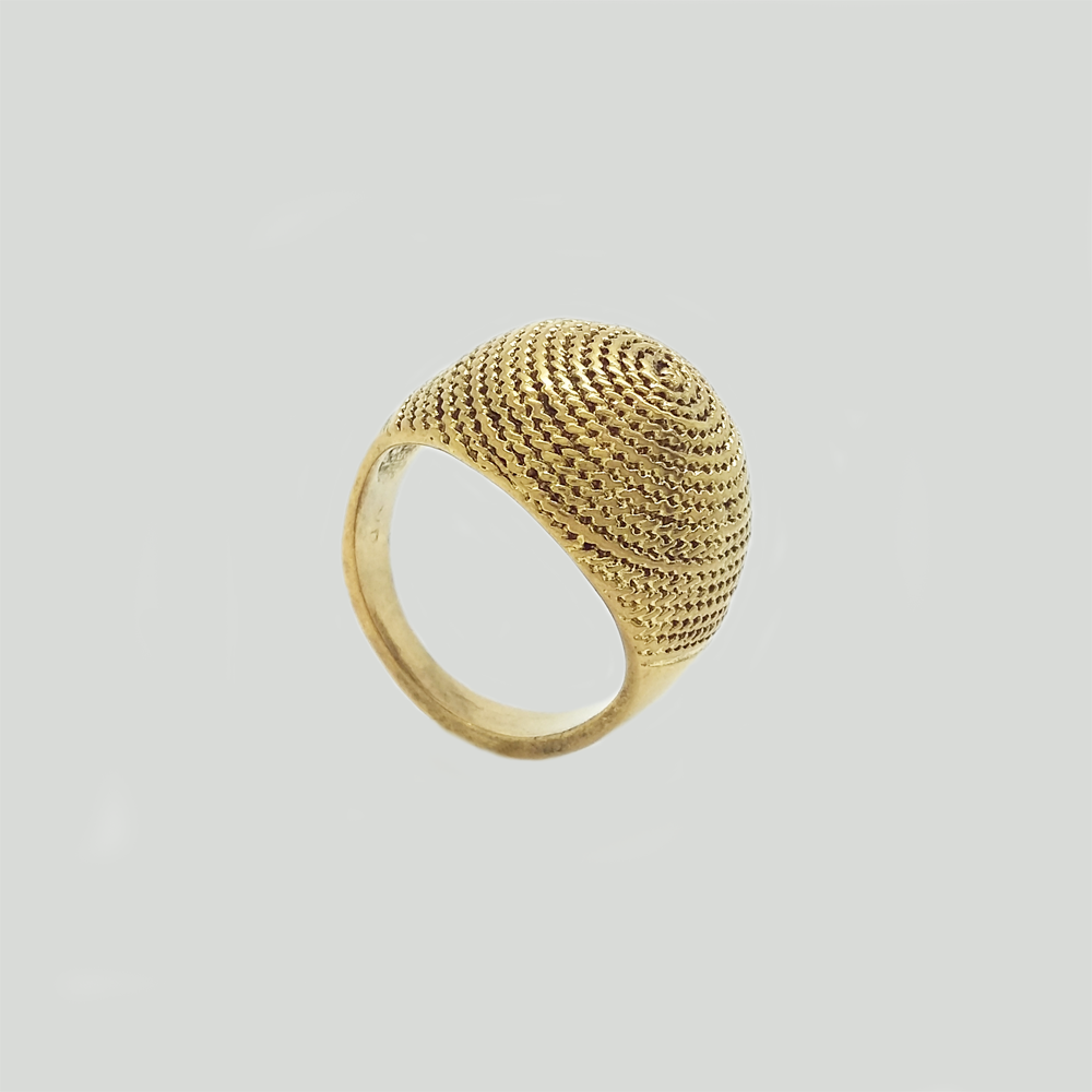 Bombe Ring in Aged Yellow Gold Filled