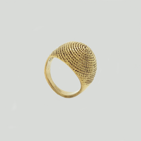 Bombe Ring in Aged Yellow Gold Filled