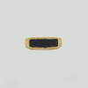 Ring in Yellow Gold Filled with Rectangular Black Enamel