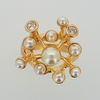 Coral Form Ring in Yellow Gold Filled with Pearls & Gemstones