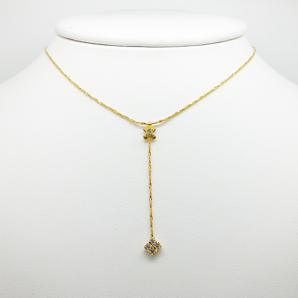 Necklace in Yellow Gold Filled with Gemstones