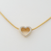 Heart Necklace in Yellow Gold Filled with Silver Enamel