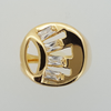 Ring in Yellow Gold Filled Open Top with Rectangular Gemstones