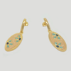 Dangle Earrings in Yellow Gold Filled with Enamel