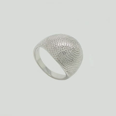 Bombe Ring in White Gold Filled
