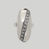 Oval Ring in Aged Silver with Gemstones