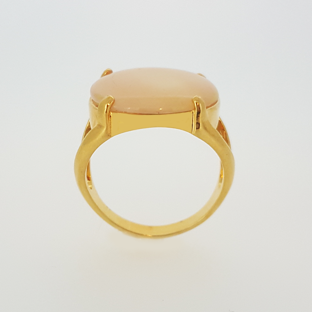 Yellow Gold Filled Ring with Rose Mother Pearl