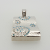 Rectangle Pendant in White Gold Filled with Gemstones