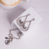 Fan Earrings in Aged White Gold Filled