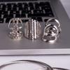 Ring in Aged White Gold Filled with Gemstones