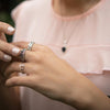 Heart Cut Out Ring in White Gold Filled