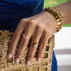 Ring in Yellow Gold Filled with Inlaid Gemstones