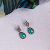 Earrings in White Gold Filled with Turquoise Gemstones