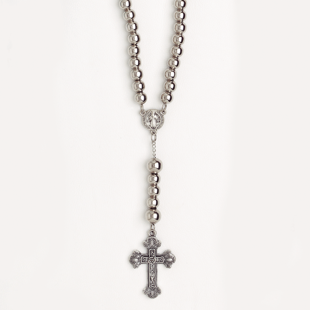 Rosary Prayer Silver Beads with Cross