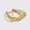 Set Choker & Bracelet in Leather and Plated Gold Filled