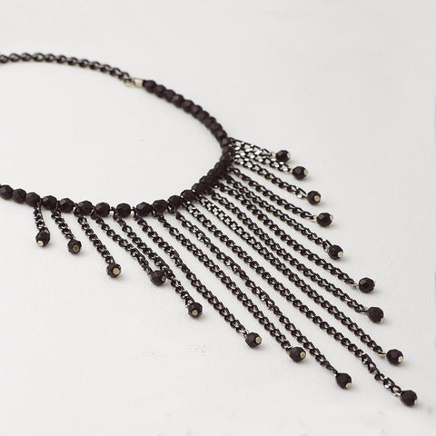 Set Choker & Bracelet with Chains and Beads