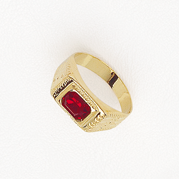 Ring in Yellow Gold Filled & Red Gemstone