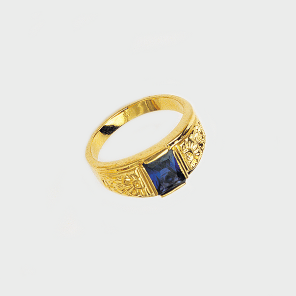 Ring in Yellow Gold Filled & Blue Gemstone