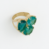 Green Zircon Ring in Yellow Gold Filled