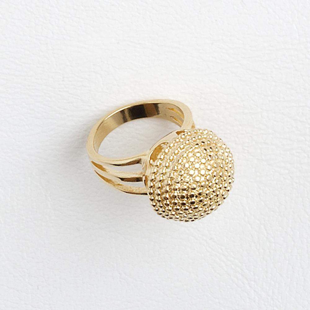 14k Yellow Gold Filled Band Fireworks Ball Ring
