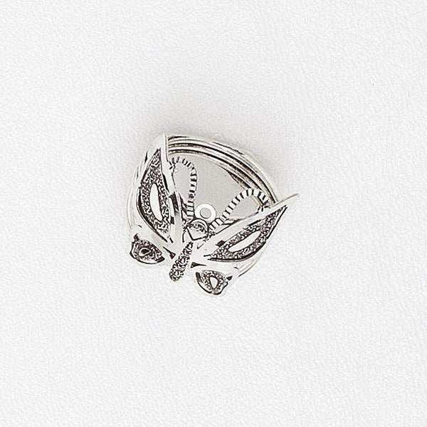 Butterfly Ring in Aged White Gold Filled