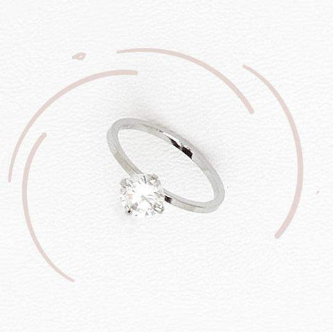 Solitaire Ring in Stainless Steel with Cubic Gemstone