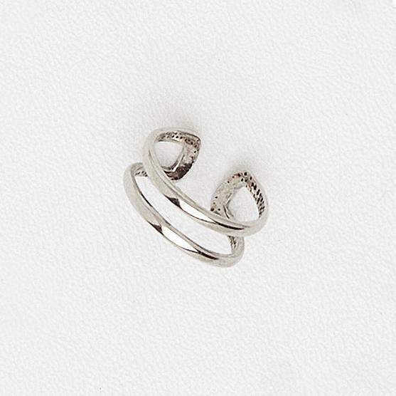 Midi Ring in Aged White Gold Filled