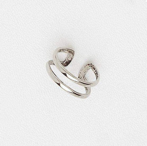Midi Ring in Aged White Gold Filled