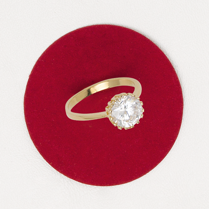 Ring in Yellow Gold Filled with Cubic Gemstone