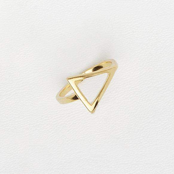 Midi Triangle Ring in Yellow Gold Filled