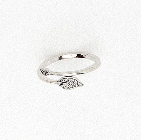 Leafs Ring in White Gold Filled with Gemstones