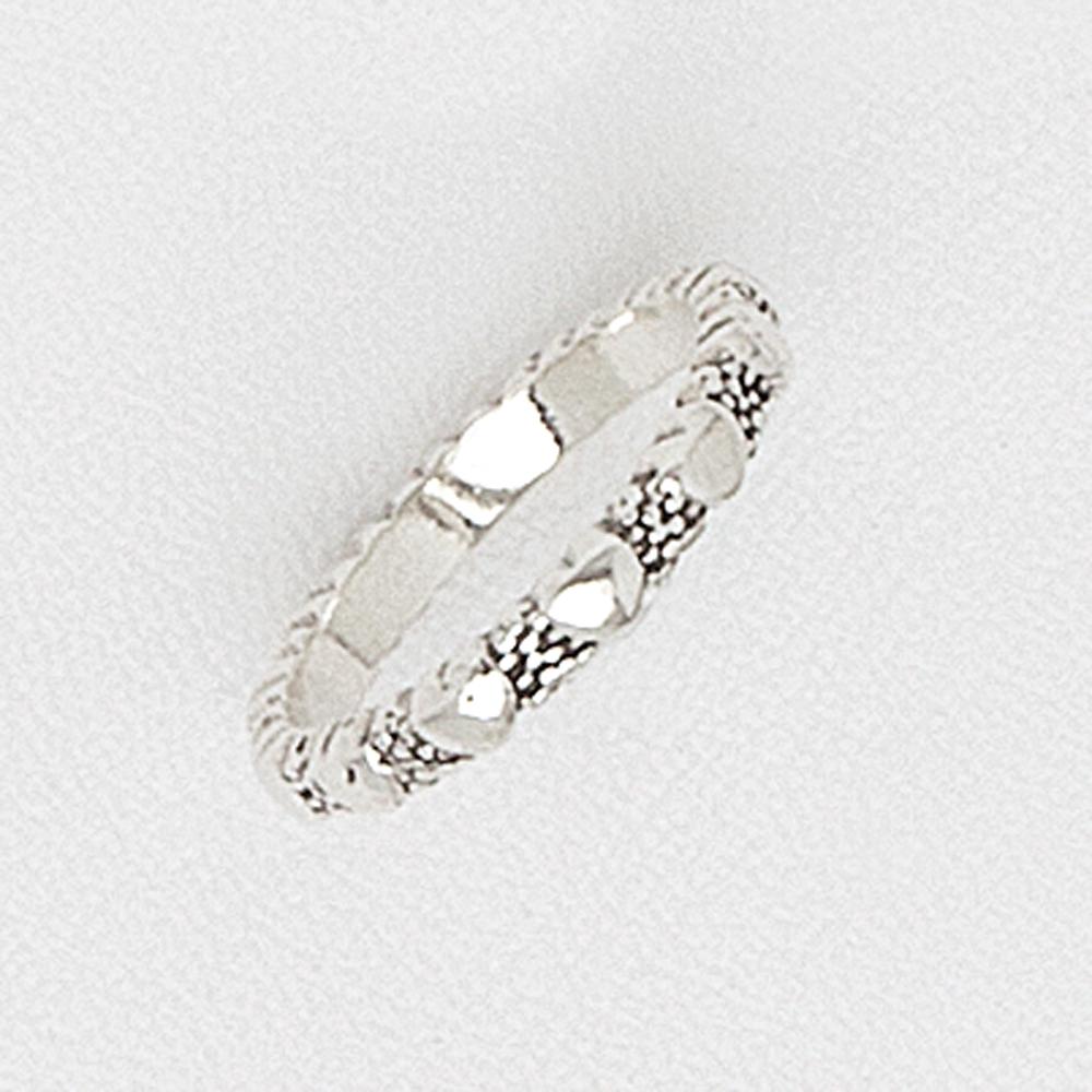 Hearts Ring in White Gold Filled