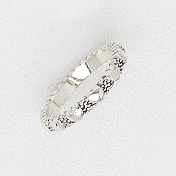Hearts Ring in White Gold Filled