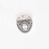 Ring in Aged White Gold Filled with Cubic Gemstones