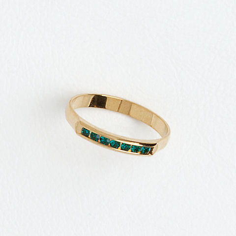 Endless Eternity Ring in 14K Yellow Gold Filled Green Gemstones